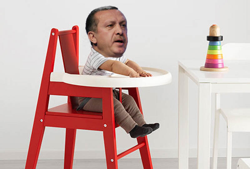 Erdogan im Hochstuhl
