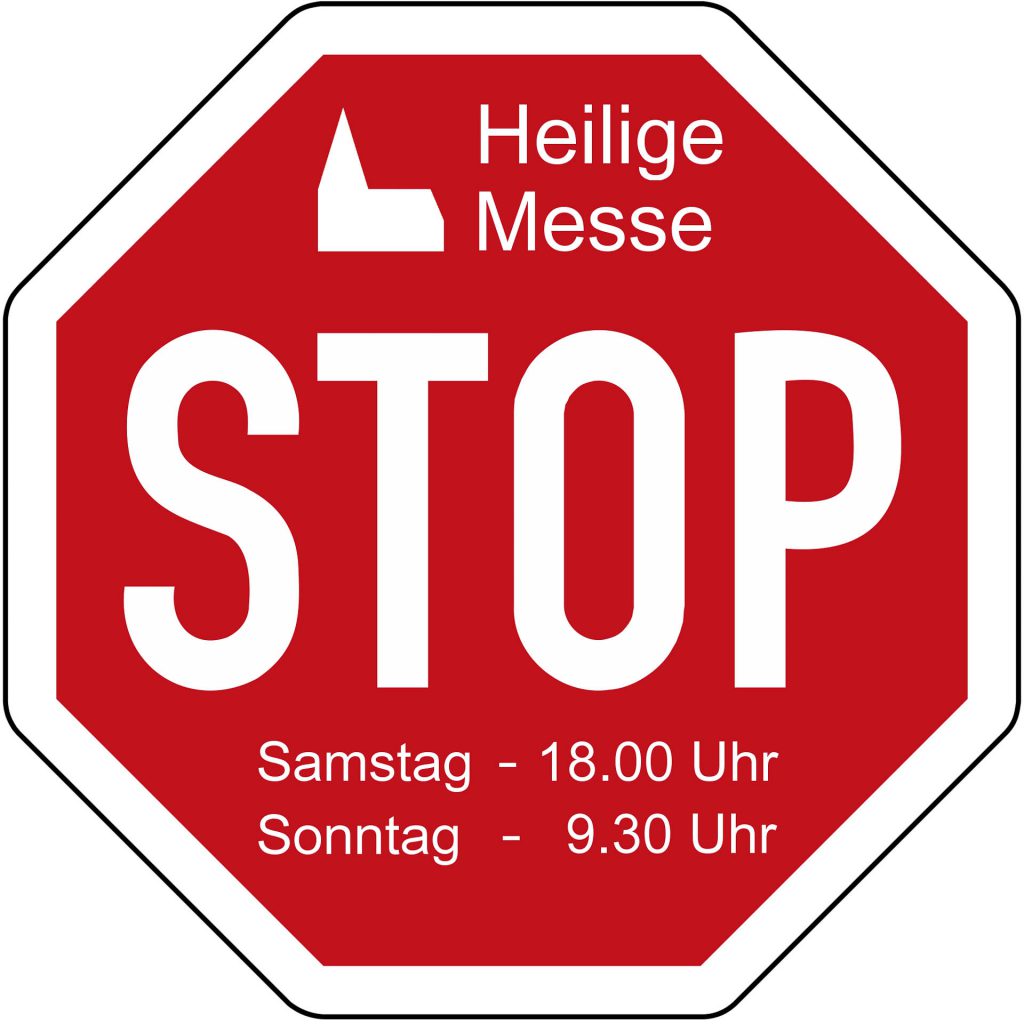 Gottesdienst-Stopschild