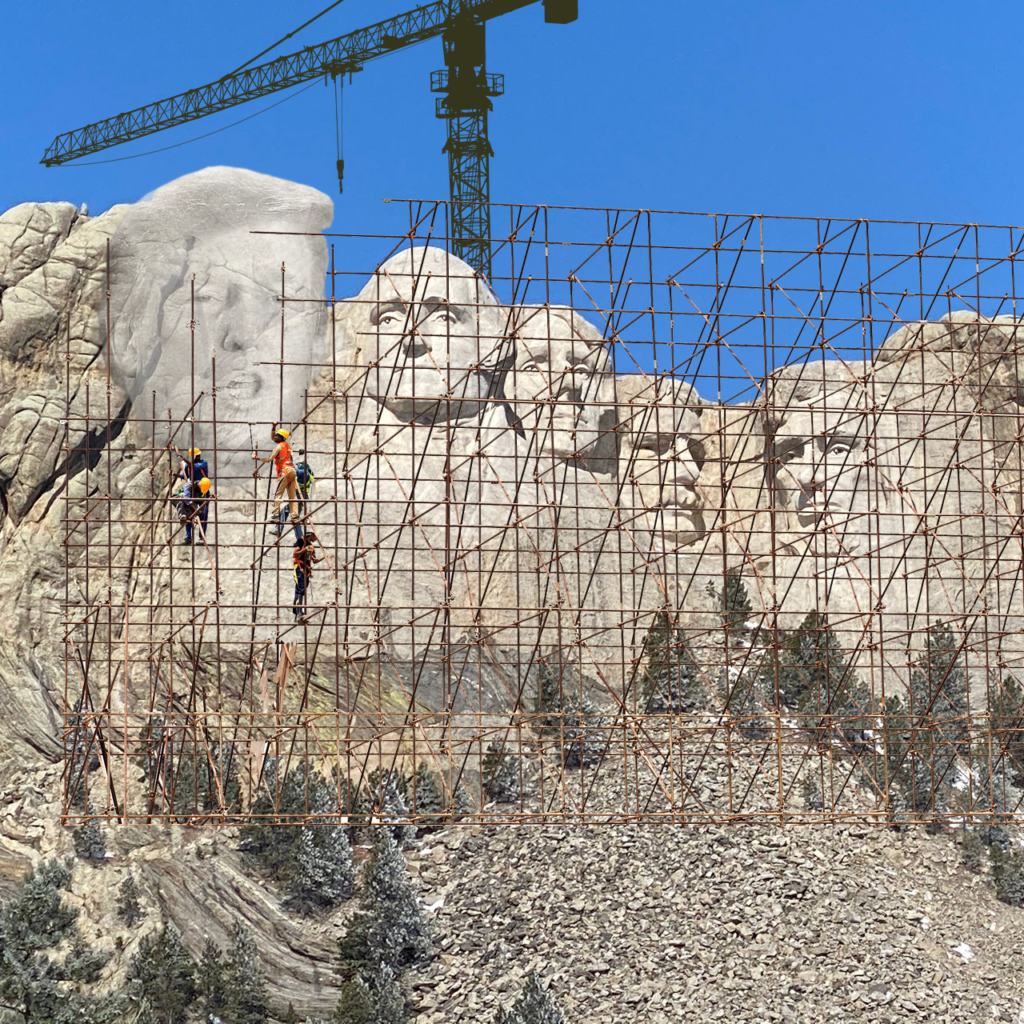 Mount Rushmore National Memorial mit Donald Trump Bauarbeiten