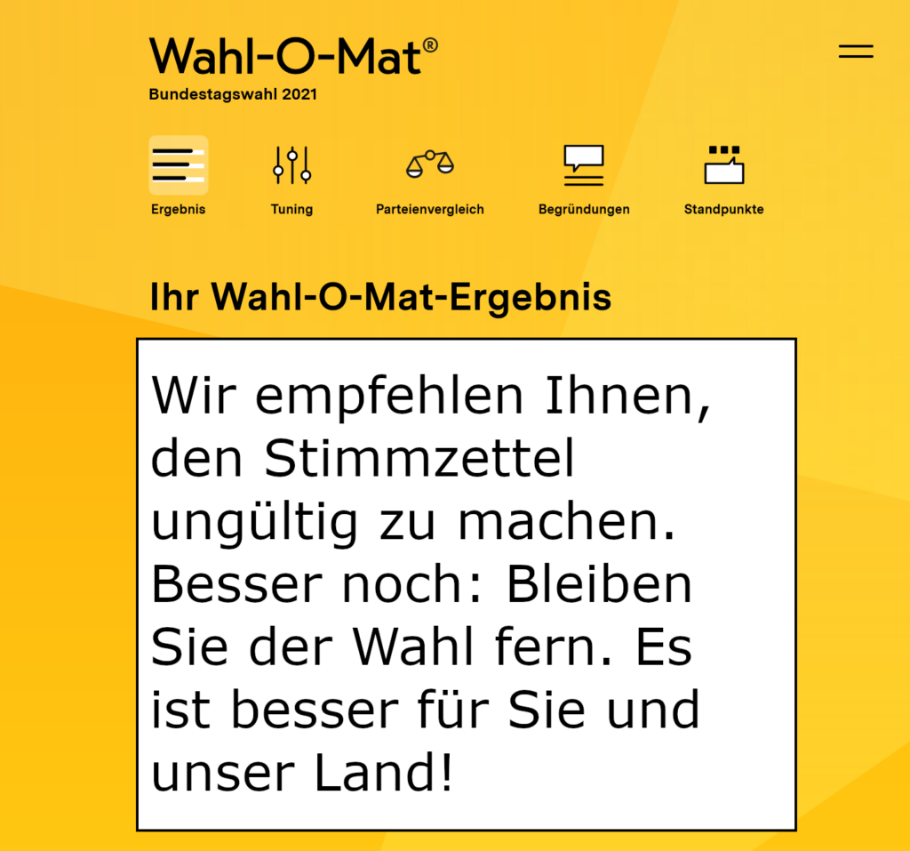 Wahl-O-Mat ungültig