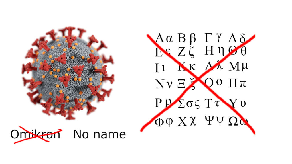 Griechische Buchstaben nicht Coronaviren