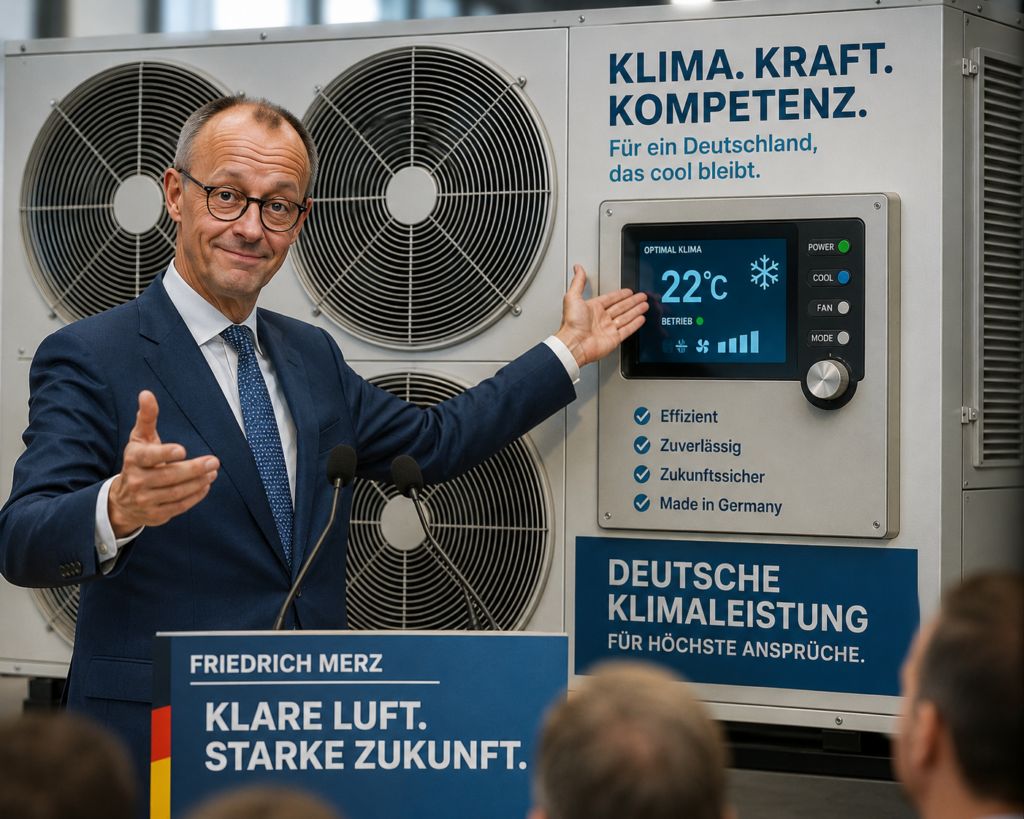 Merz präsentiert Klimaanlage